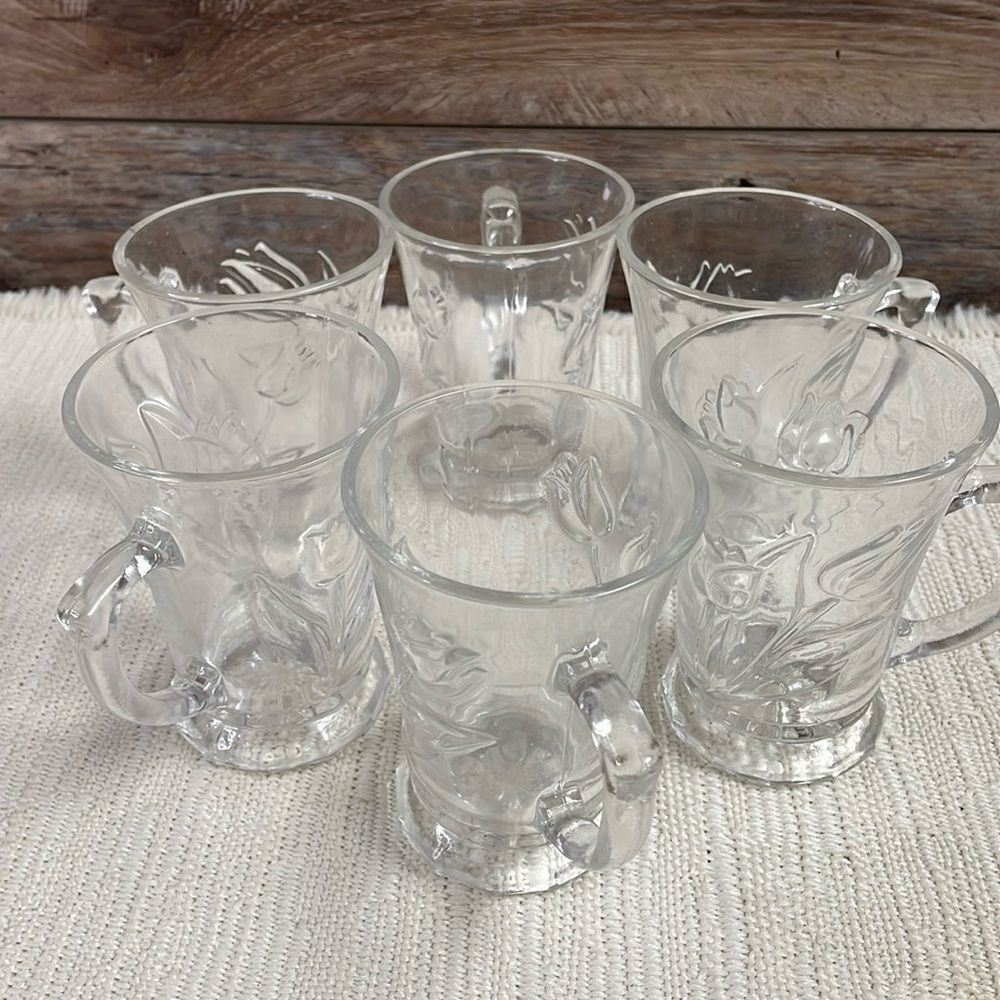 Studio Crystal by Studio Silversmiths, 6 crystal Irish or Spanish coffee mugs